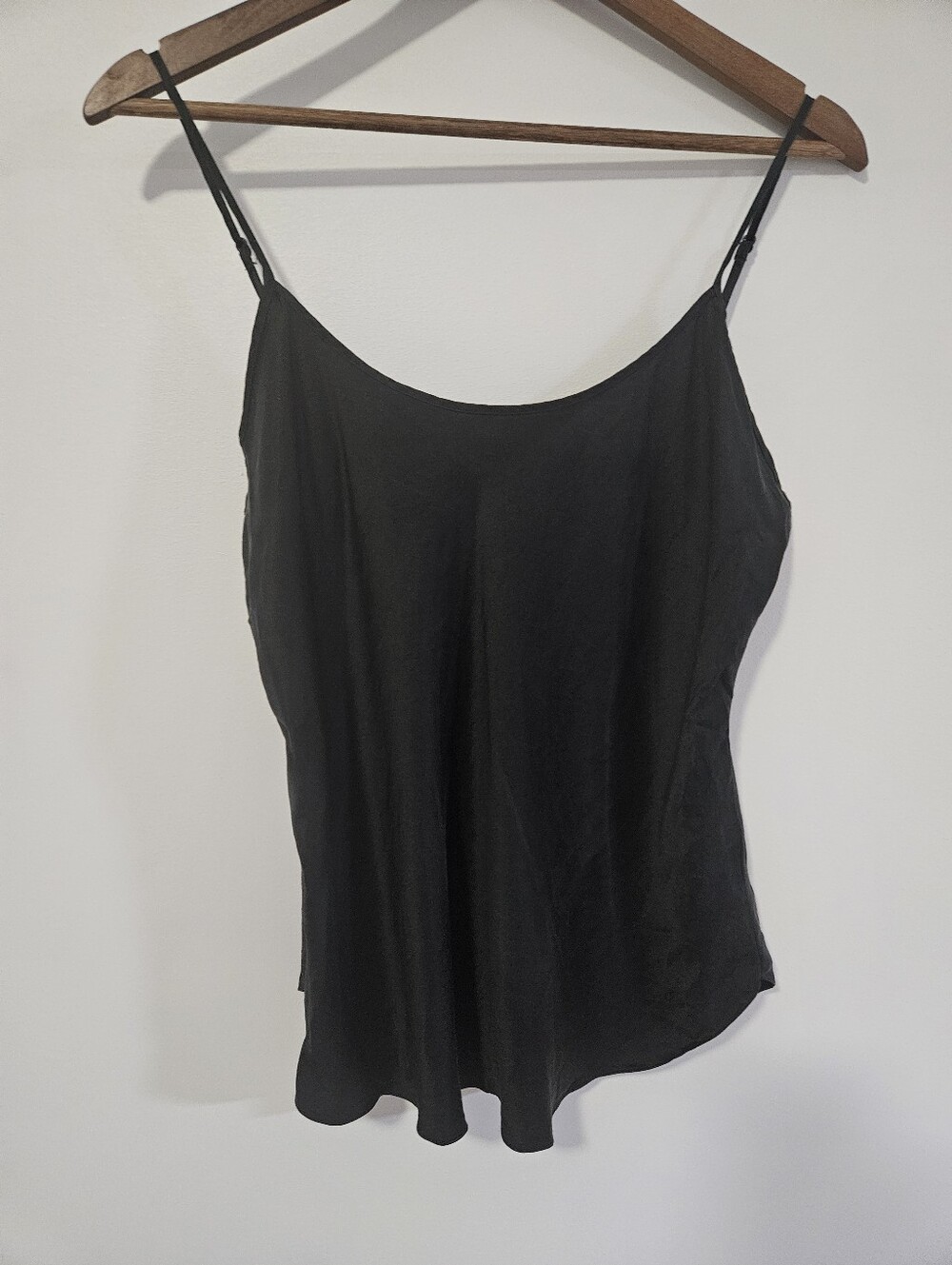 90s Y2K Vintage Nordstrom Cami Camisole Lingerie XL Black 100% Silk